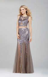 Jovani 36044BG Charcoal/Nude