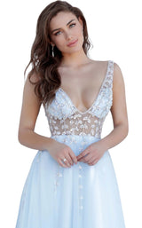 Jovani 3958 Light Blue/Silver