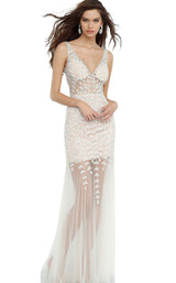 Jovani 3959 White/Nude