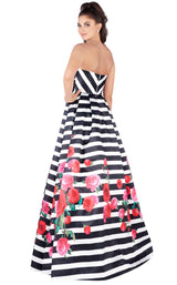 Mac Duggal 40597L Black-White-Rose