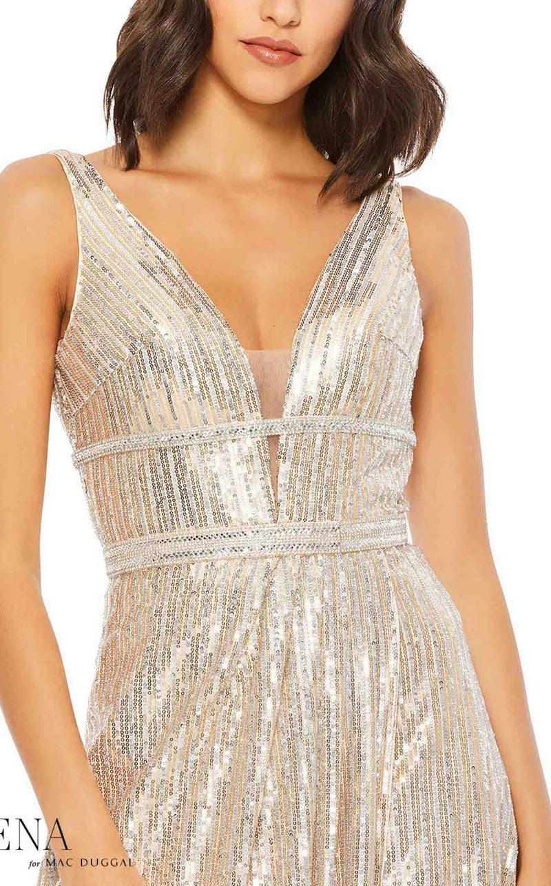 Mac Duggal 49012i Nude/Silver