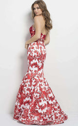 Jovani 49655BG Ivory/Red