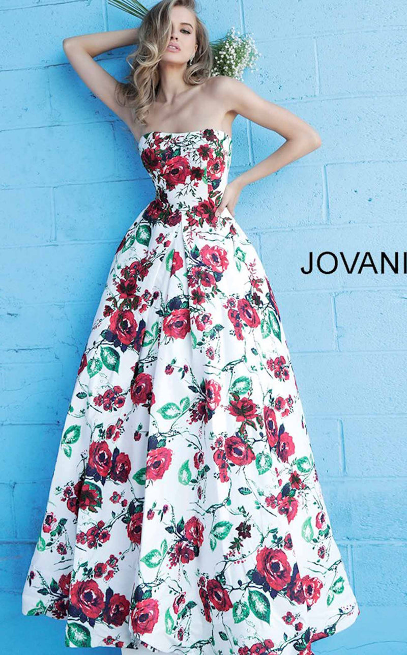 Jovani 49918 White-Multi