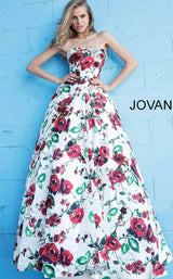 Jovani 49918 White-Multi