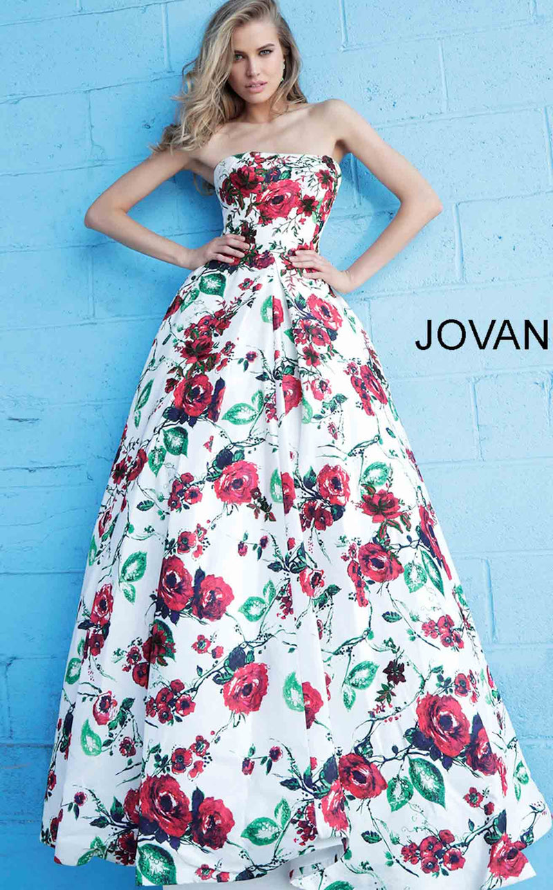 Jovani 49918 White-Multi