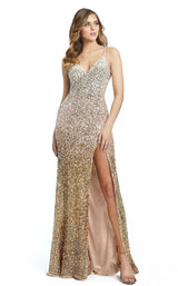 Mac Duggal 5064M Nude-Gold-Ombre