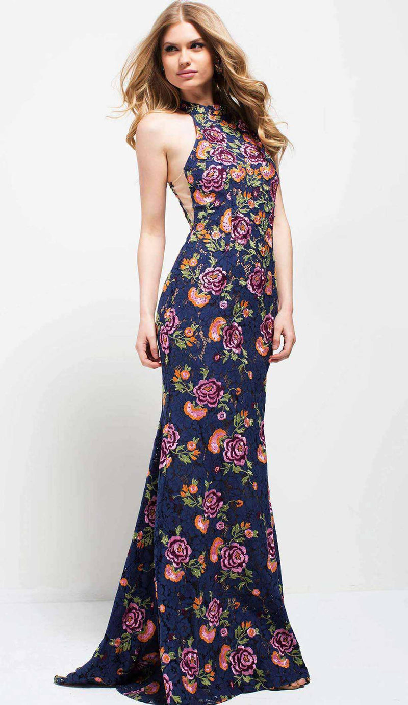 Jovani 50655bg Navy Multi