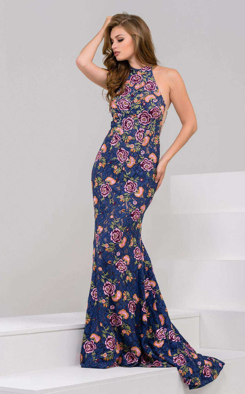 Jovani 50655bg Navy Multi