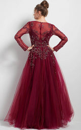 Jovani 51587 Burgundy Back