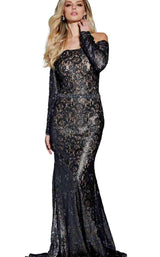 Jovani 57890BG Black-Nude