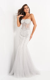 Jovani 5908BG Clear-Silver