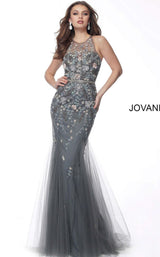 Jovani 62157BG Grey Multi