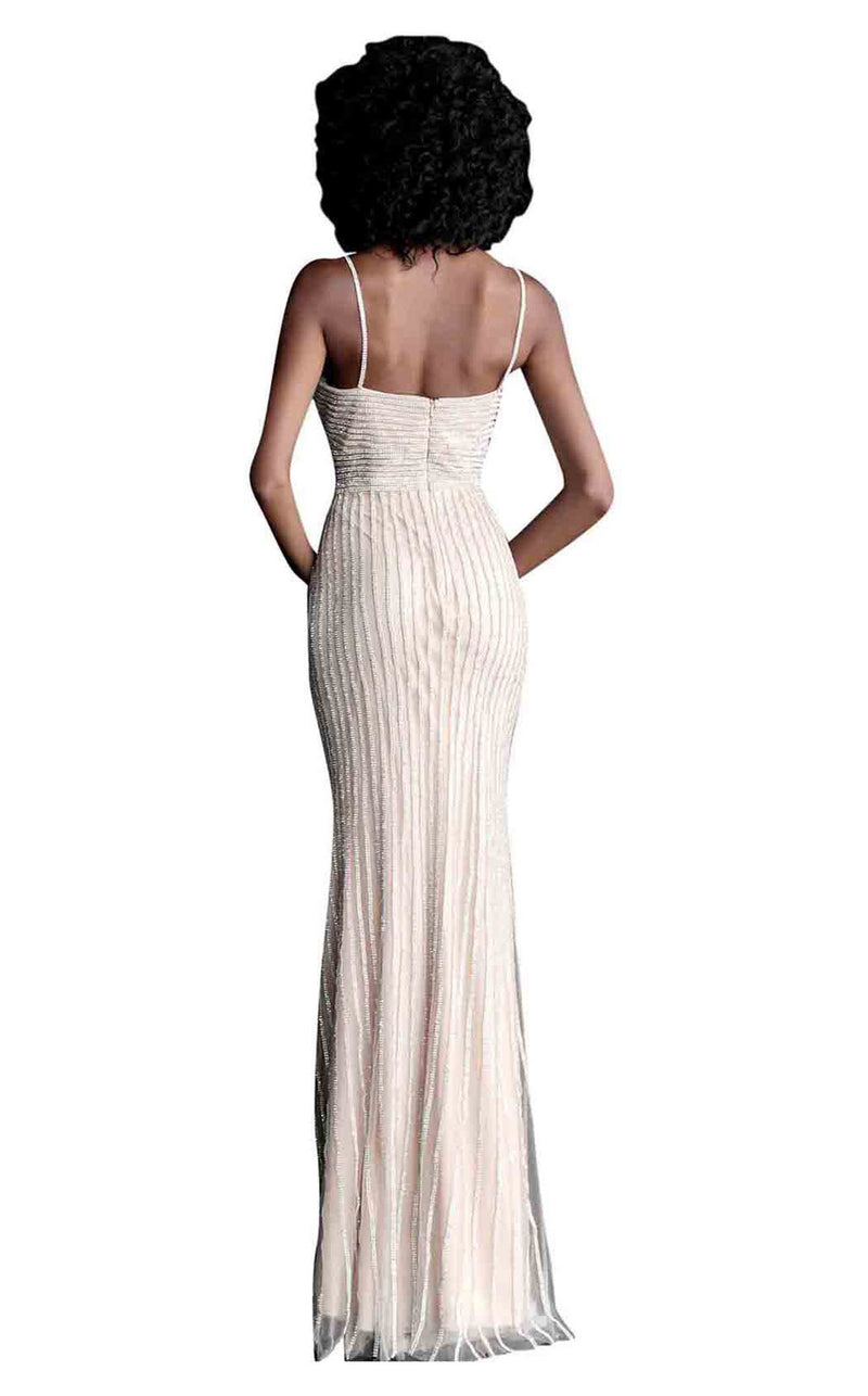 Jovani 62306 Silver/Nude