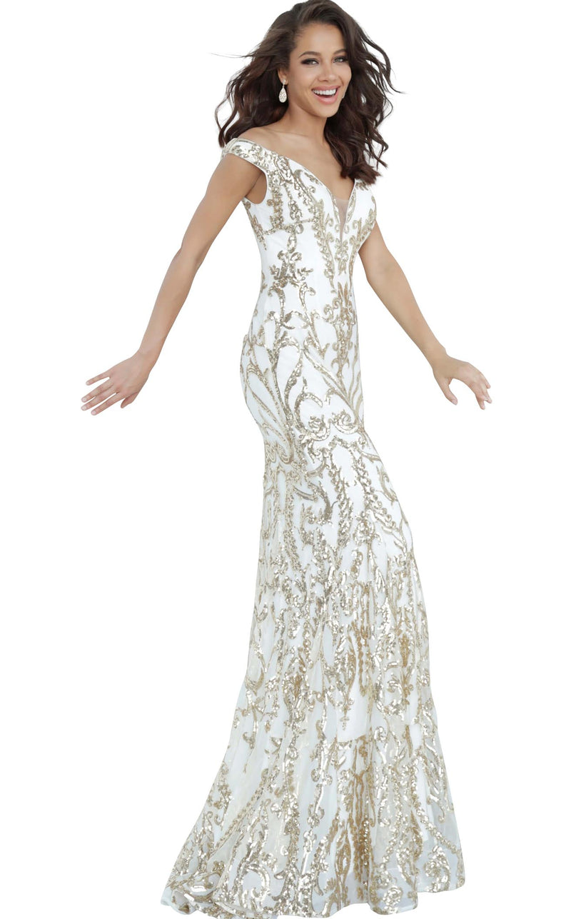 Jovani 63349 White/Gold