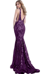 Jovani 63437BG Eggplant