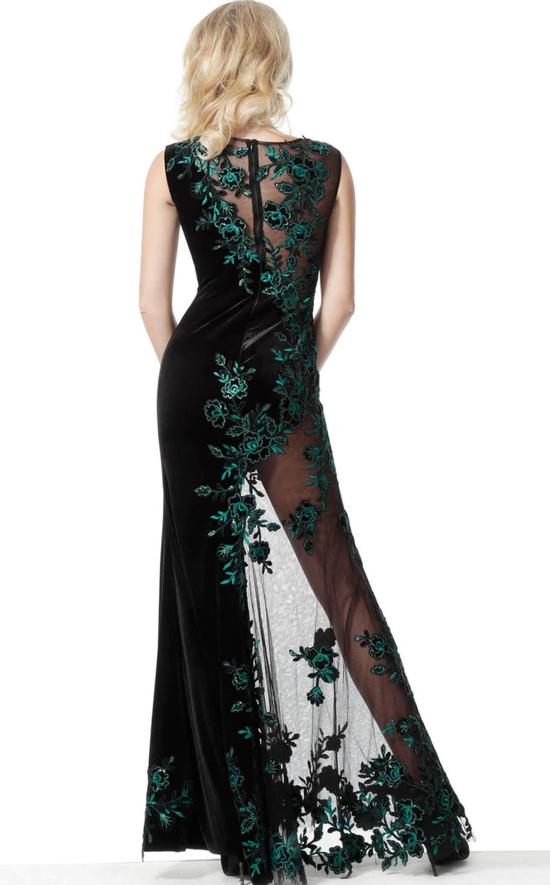 Jovani 63645bg Black/Teal