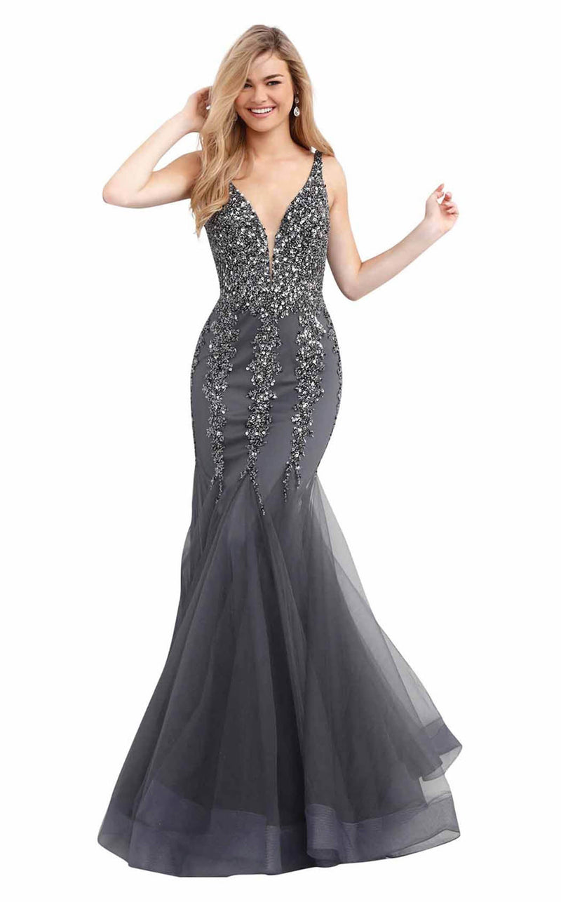 Jovani 63700BG Charcoal