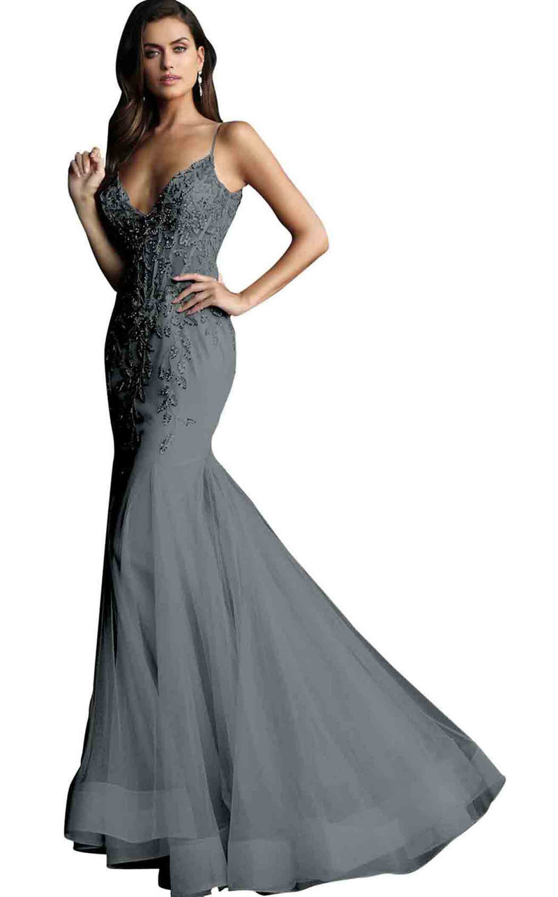 Jovani 63704BG Charcoal