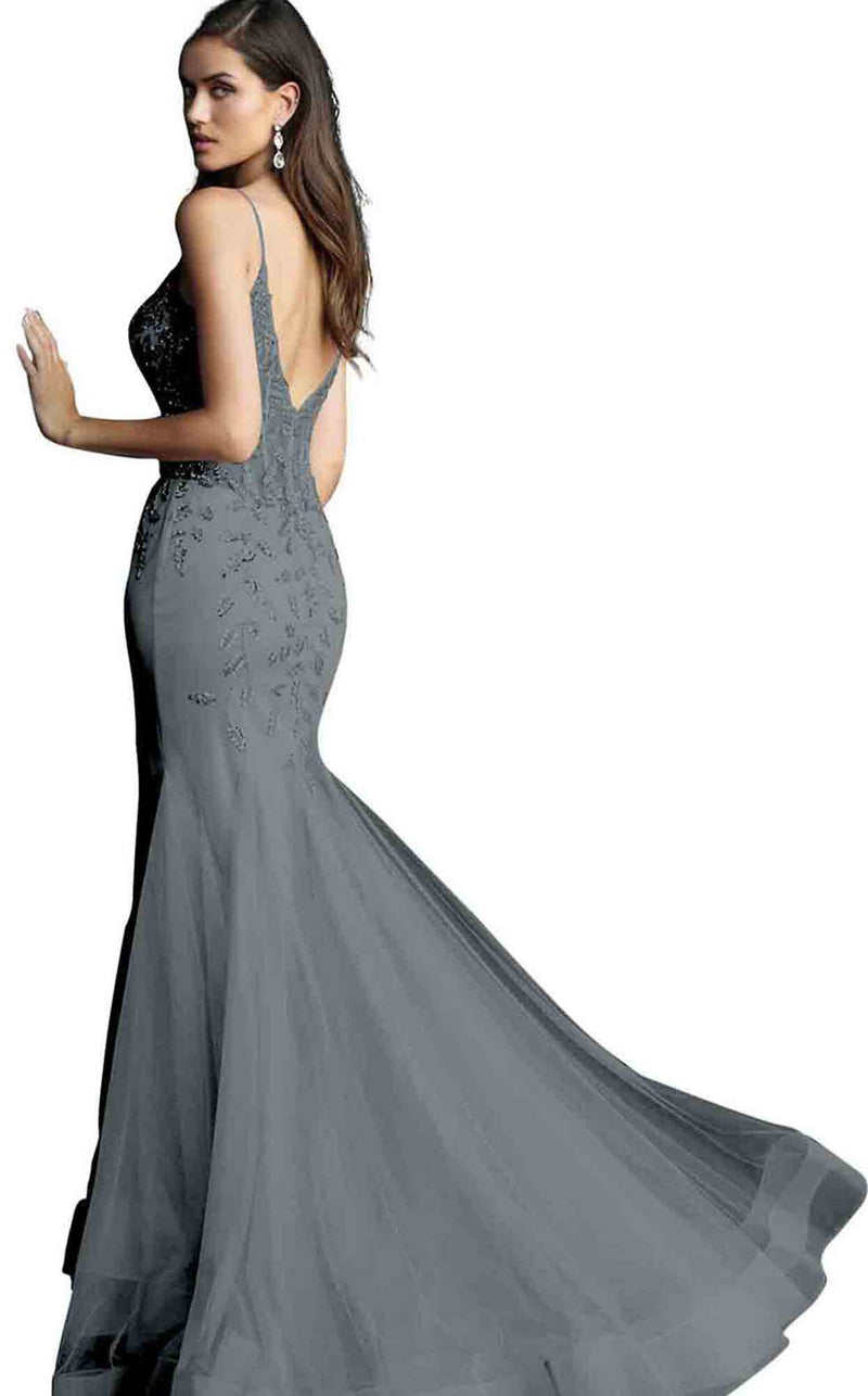 Jovani 63704BG Charcoal