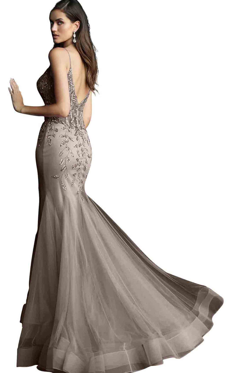 Jovani 63704BG Coffee