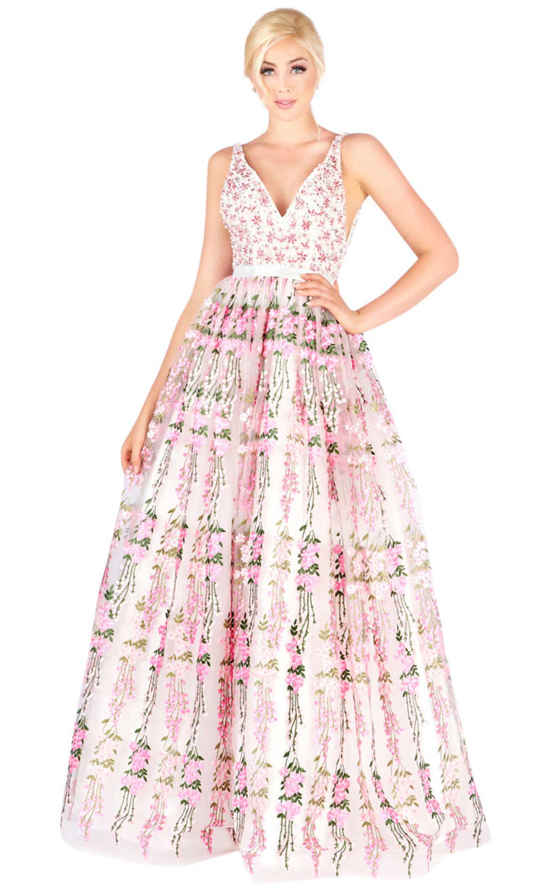 Mac Duggal 66319H Pink-Floral