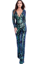 Jovani 66511 Black/Peacock