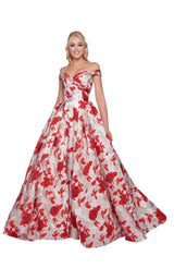 Mac Duggal 66588H Red Multi