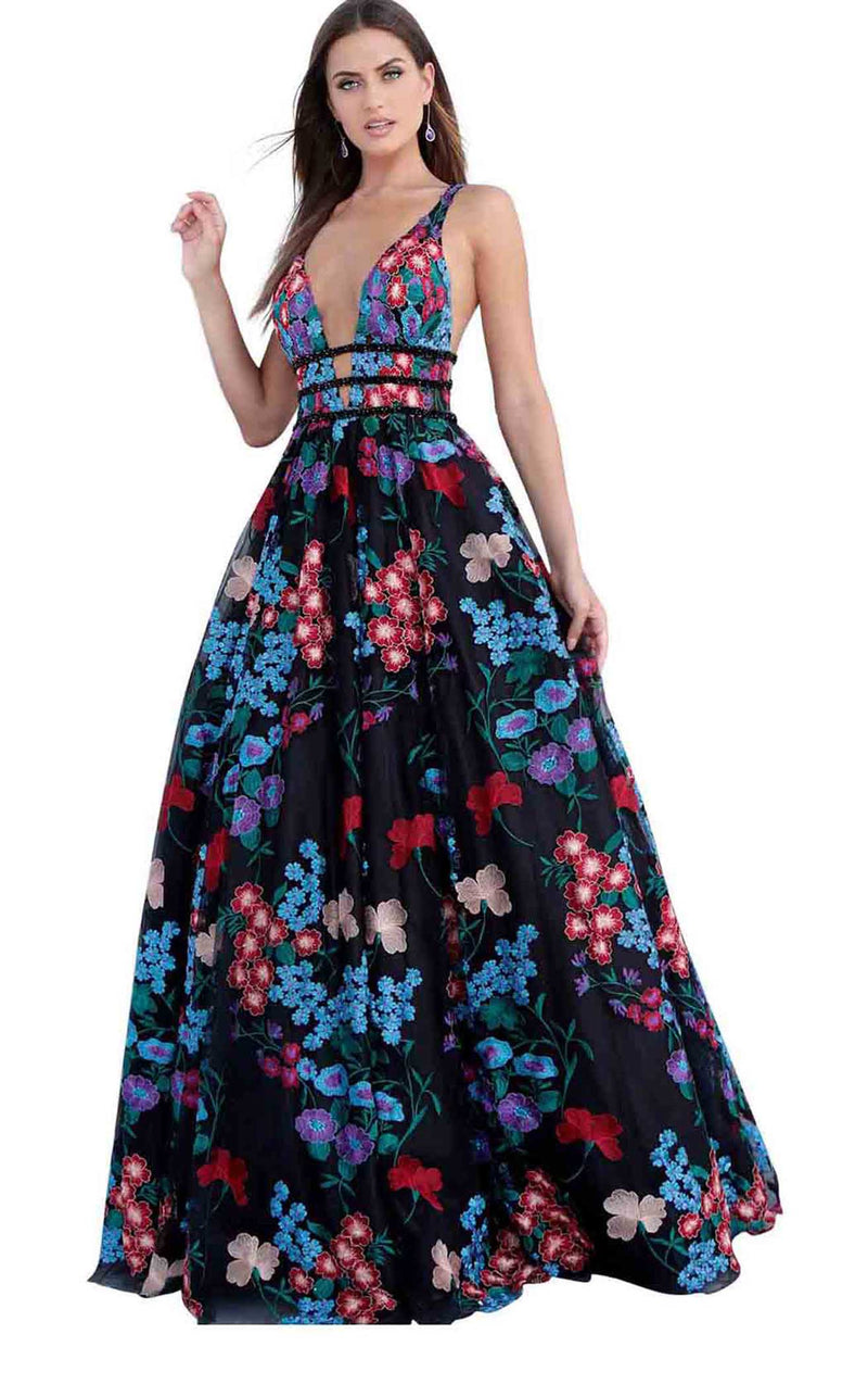 Jovani 66593 Black Multi