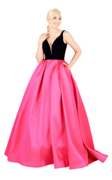 Mac Duggal 66720H Hot Pink/Black