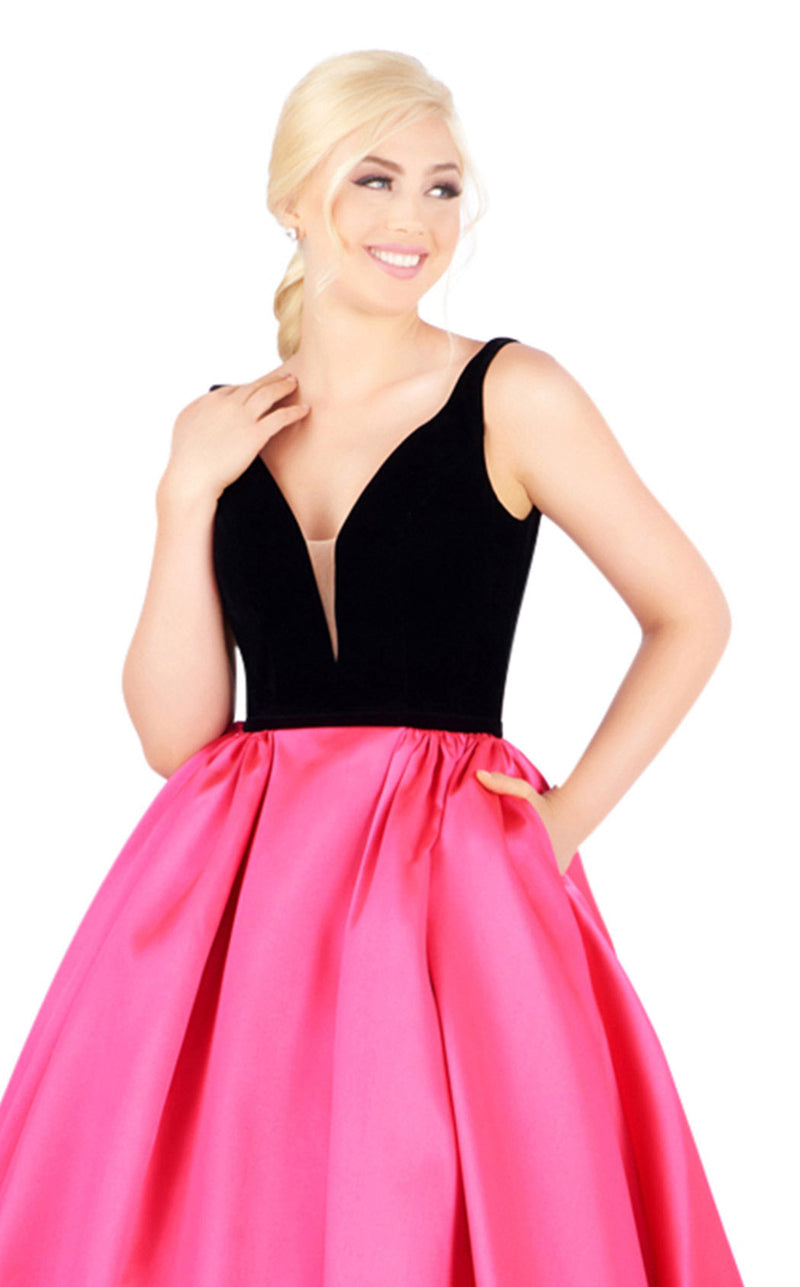 Mac Duggal 66720H Hot Pink/Black