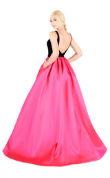 Mac Duggal 66720H Hot Pink/Black