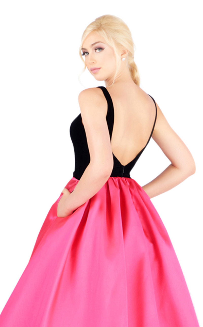 Mac Duggal 66720H Hot Pink/Black