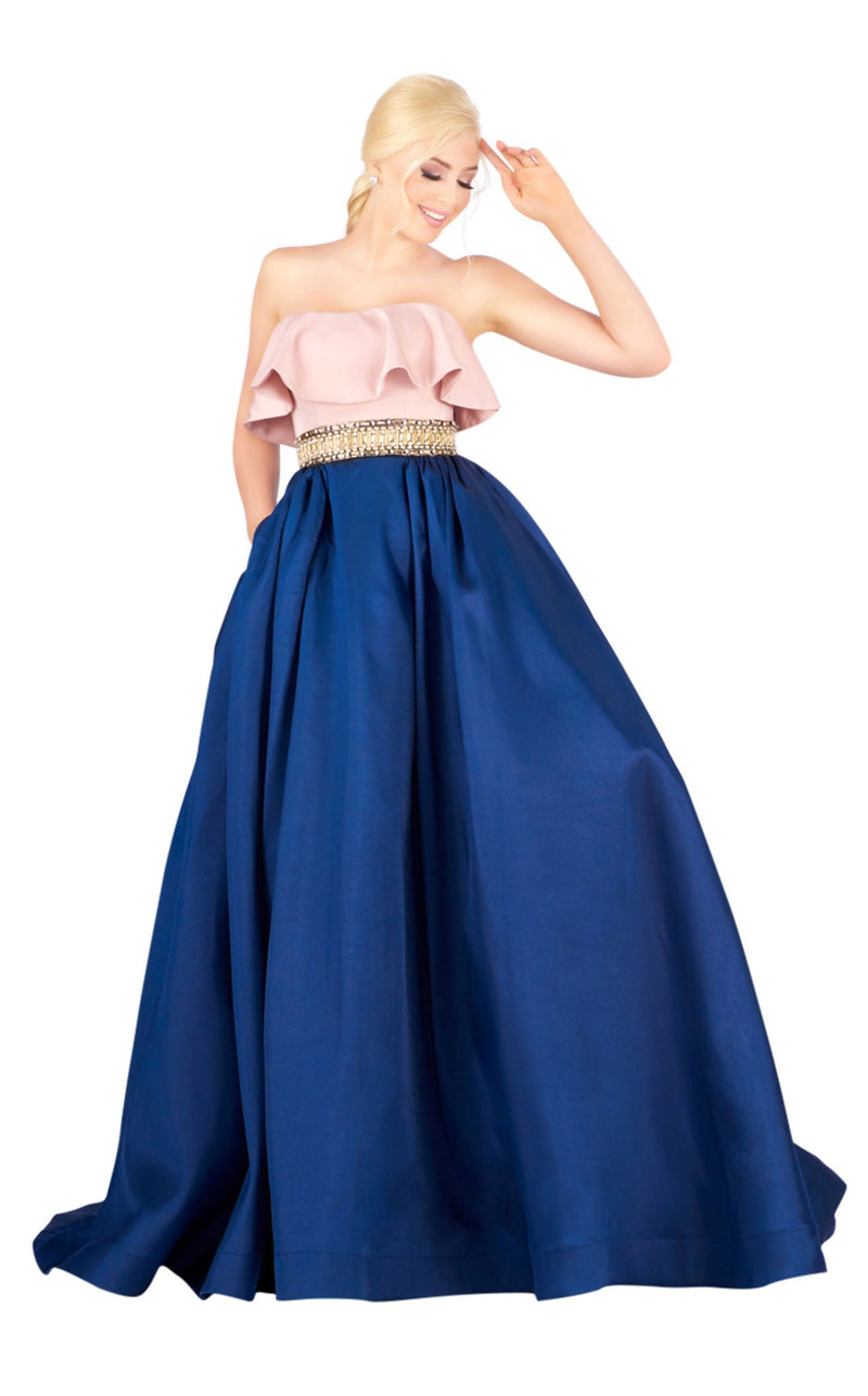 Mac Duggal 66722H Blush-Navy