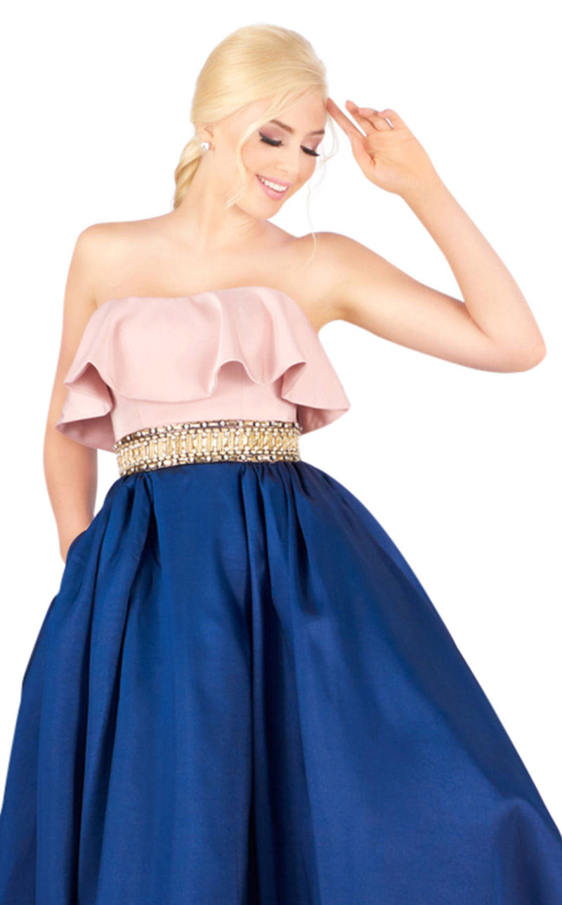 Mac Duggal 66722H Blush-Navy