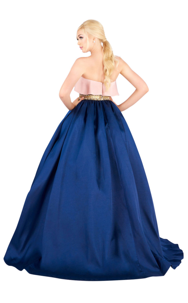 Mac Duggal 66722H Blush-Navy