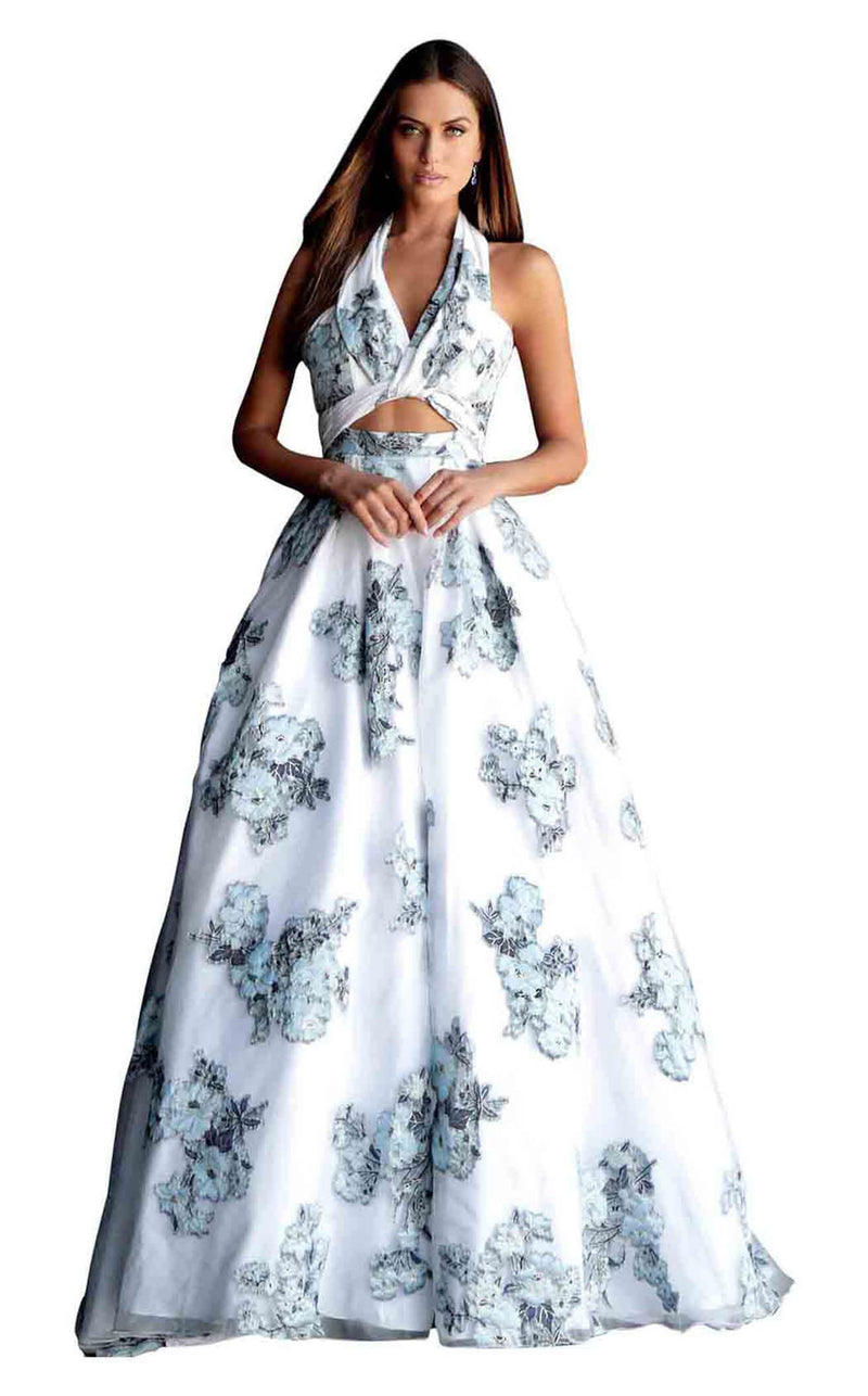 Jovani 67298 Ivory/Blue