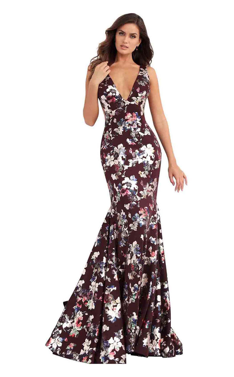 Jovani 67362 Burgundy-Multi