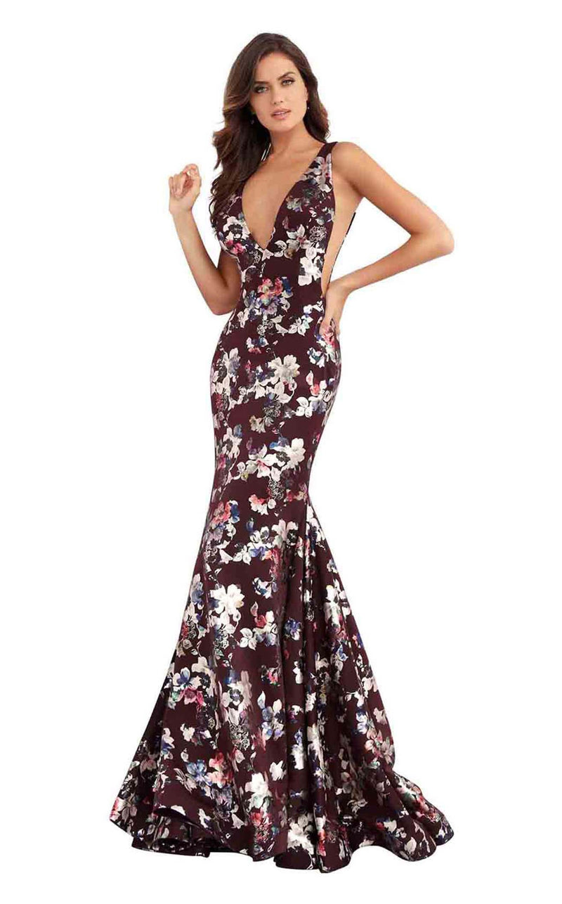 Jovani 67362 Burgundy-Multi