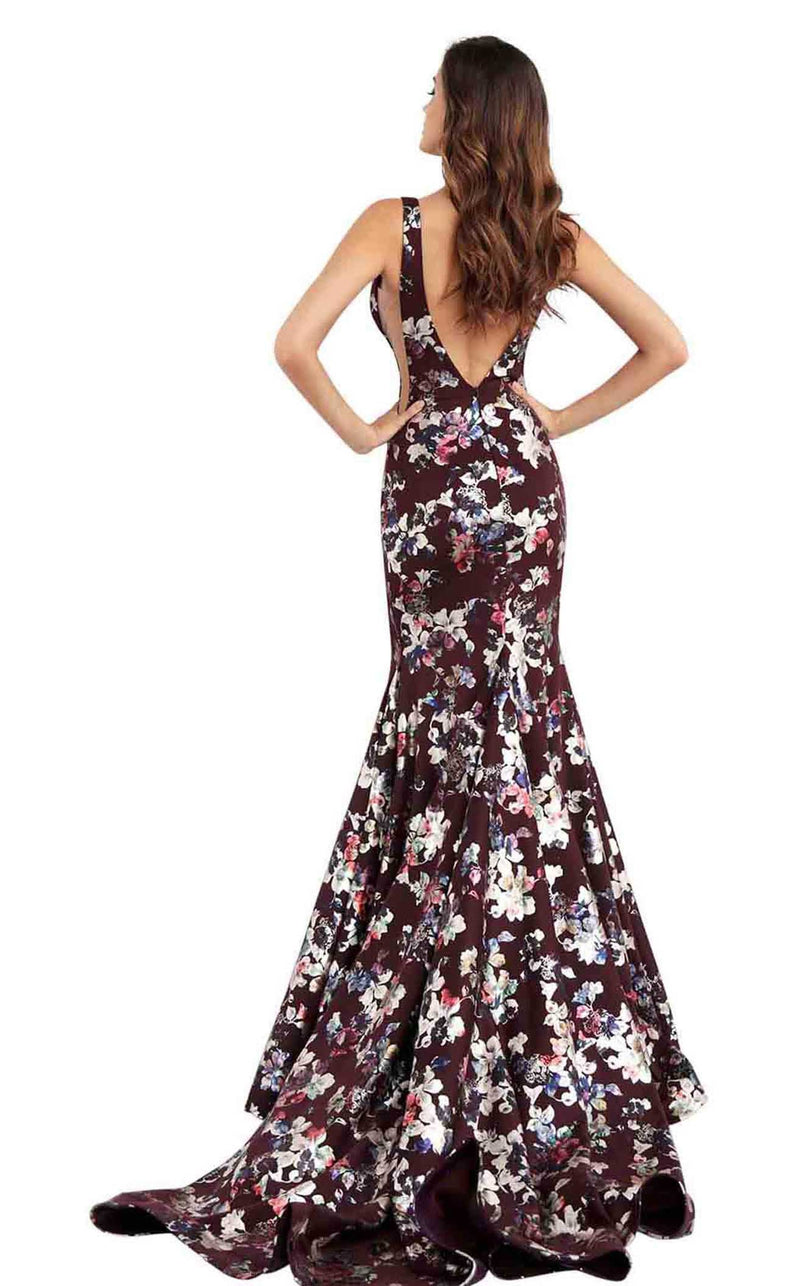 Jovani 67362 Burgundy-Multi