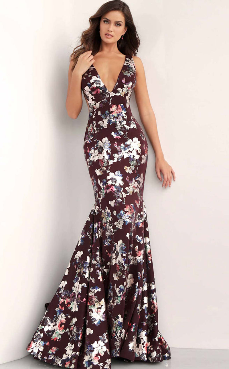 Jovani 67362bg Burgundy-Multi