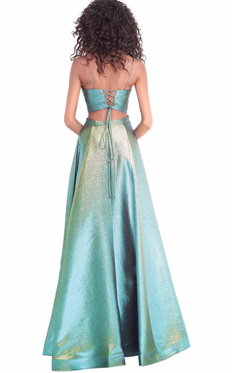 Jovani 67419 Teal/Gold