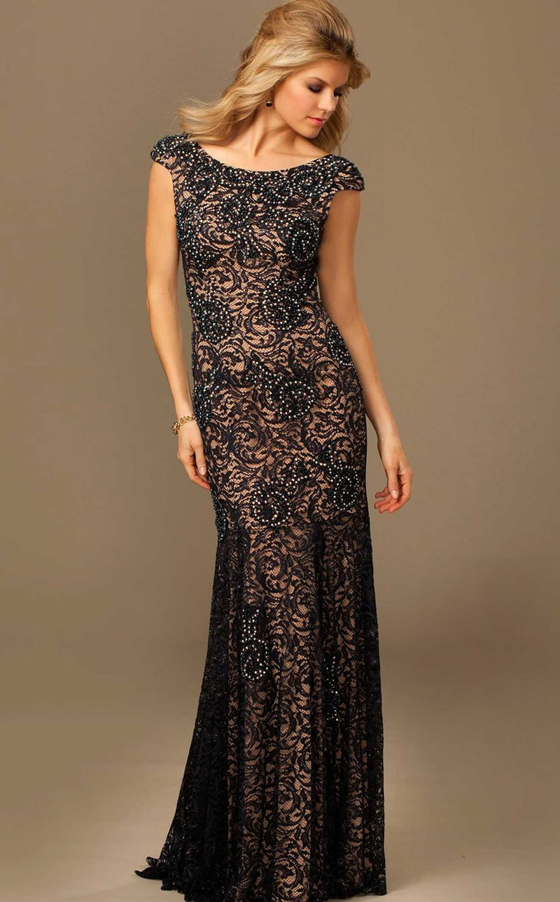 Jovani 74495BG Black/Silver