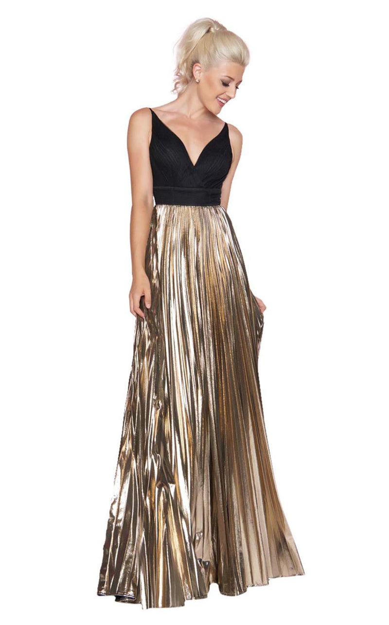 Mac Duggal 77428L Black/Gold