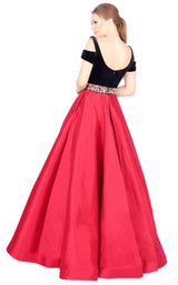 Mac Duggal 77506H Cranberry-Black