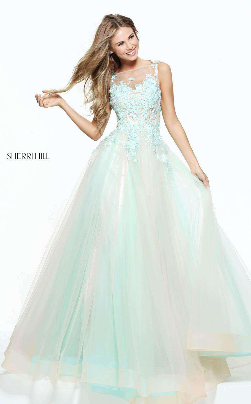 Sherri Hill 51051 Aqua/Blush