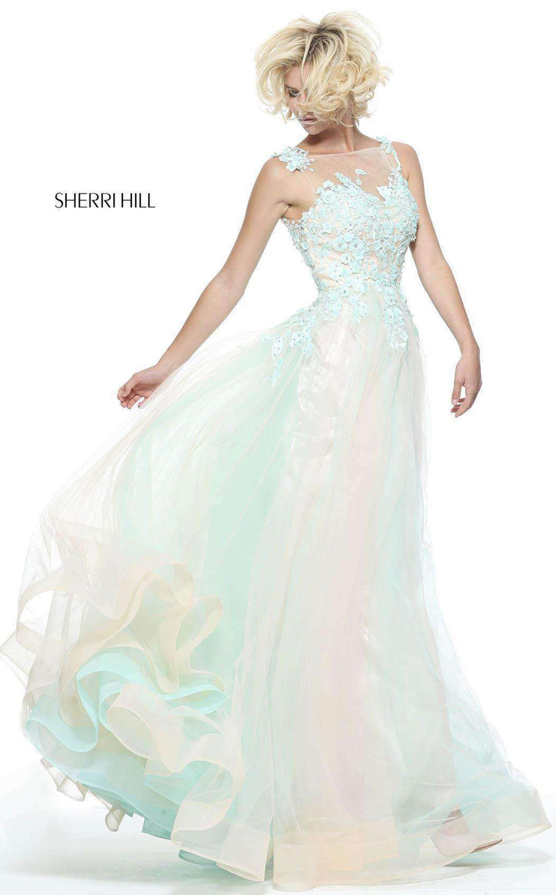 Sherri Hill 51051 Aqua/Blush