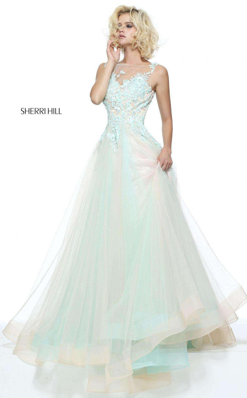 Sherri Hill 51051 Aqua/Blush