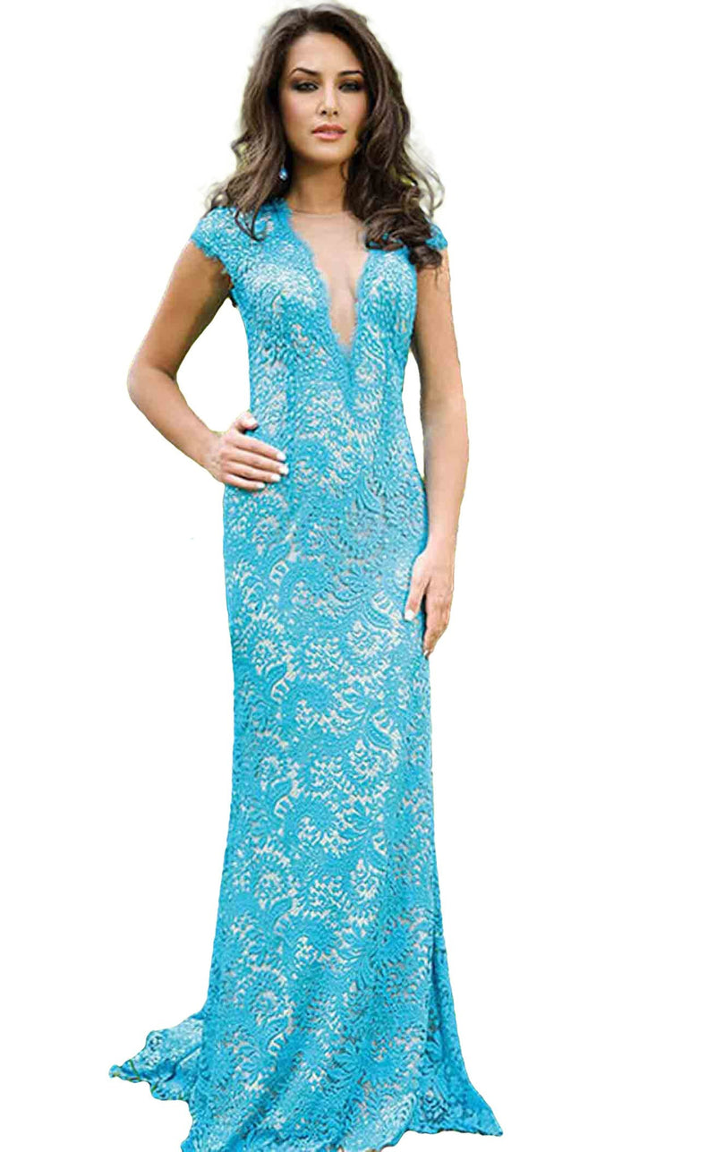 Jovani 78450bg Turquoise/Nude