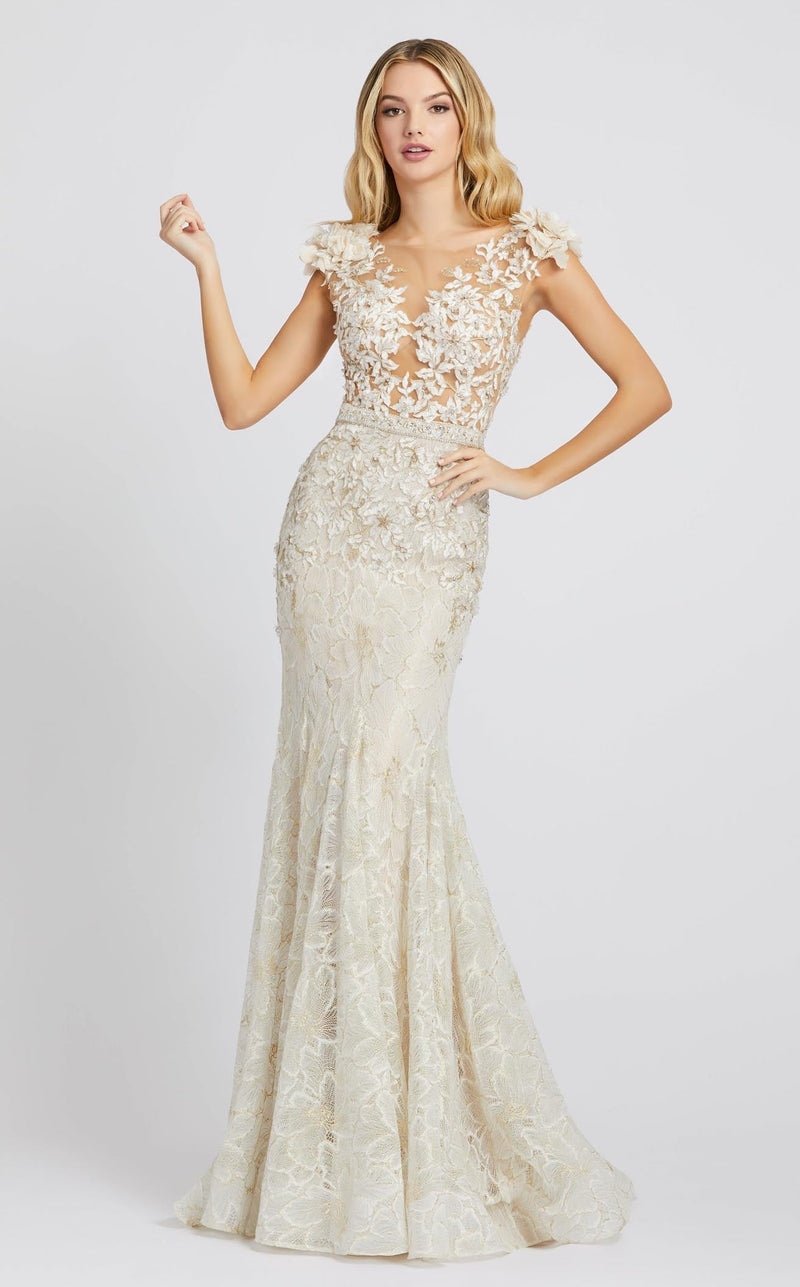 Mac Duggal 79268 Ivory/Nude