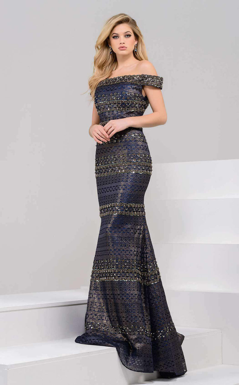 Jovani 40872 Navy/Gold